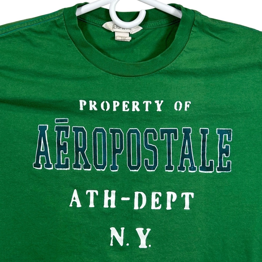 Aeropostale Mens Athletic Dept Graphic‎ T-Shirt Green XL Short Sleeve Cotton Tee